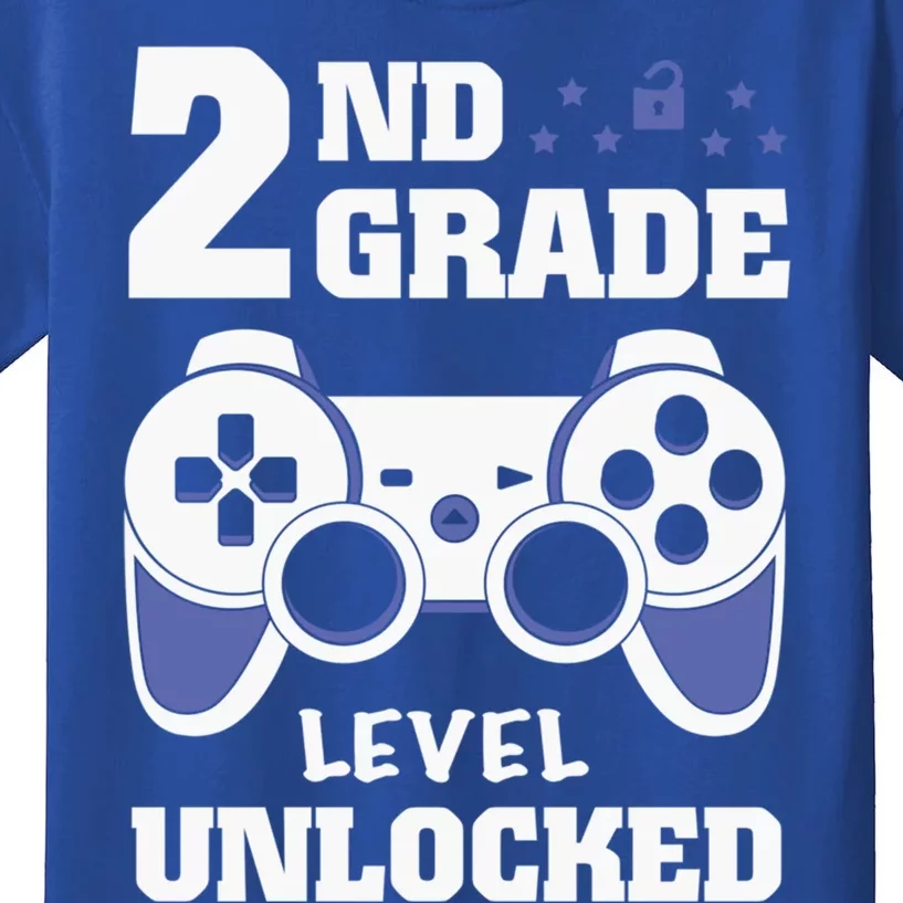 2Nd Grade Level Unlocked Video Gamers First Day Of School Funny Gift Kids T-Shirt