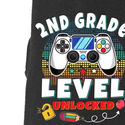 2nd Grade Level Unlocked Video Game Back To School Doggie 3-End Fleece Hoodie