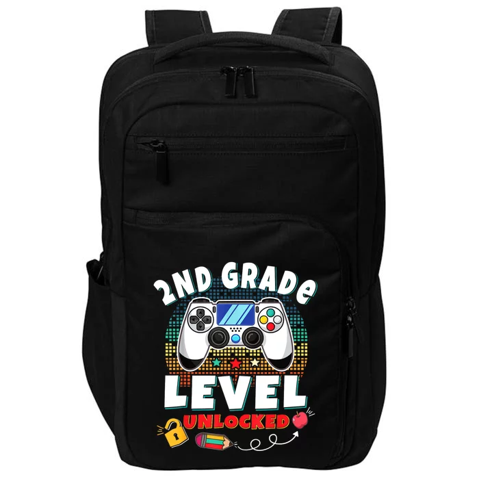 2nd Grade Level Unlocked Video Game Back To School Impact Tech Backpack