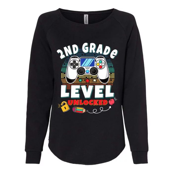 2nd Grade Level Unlocked Video Game Back To School Womens California Wash Sweatshirt