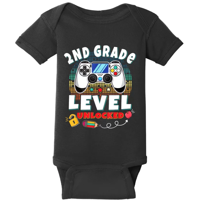 2nd Grade Level Unlocked Video Game Back To School Baby Bodysuit