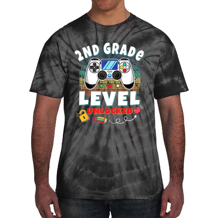 2nd Grade Level Unlocked Video Game Back To School Tie-Dye T-Shirt