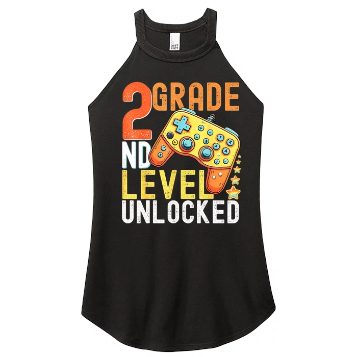 2nd Grade Level Unlocked Video Game Back To School Women’s Perfect Tri Rocker Tank