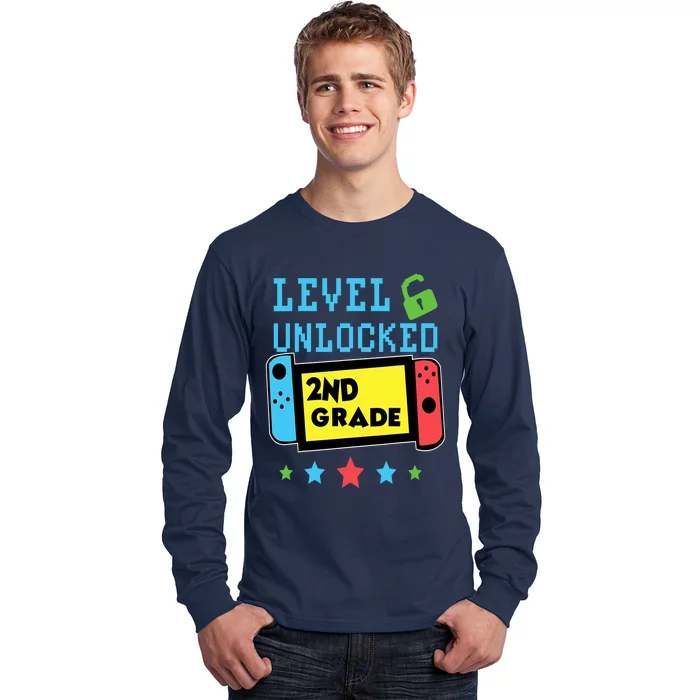 2nd Grade Level Unlocked Gamer First Day Of School Boy Long Sleeve Shirt