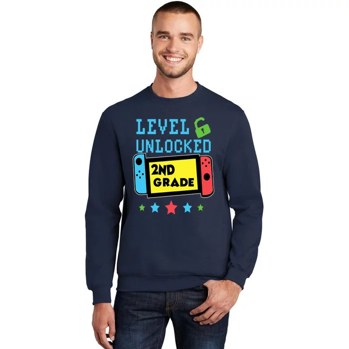 2nd Grade Level Unlocked Gamer First Day Of School Boy Tall Sweatshirt