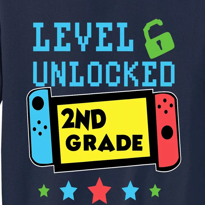 2nd Grade Level Unlocked Gamer First Day Of School Boy Tall Sweatshirt