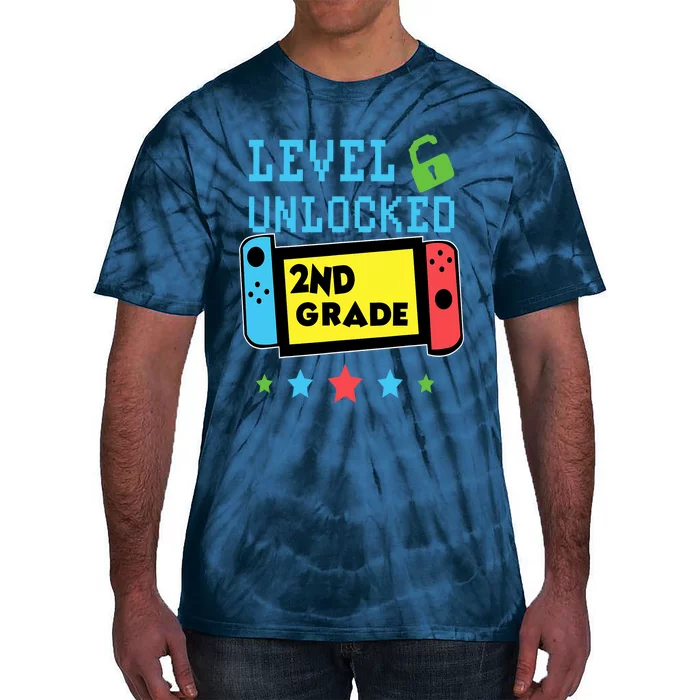 2nd Grade Level Unlocked Gamer First Day Of School Boy Tie-Dye T-Shirt