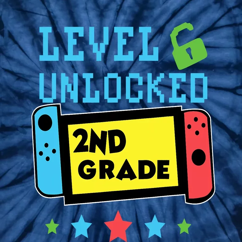 2nd Grade Level Unlocked Gamer First Day Of School Boy Tie-Dye T-Shirt