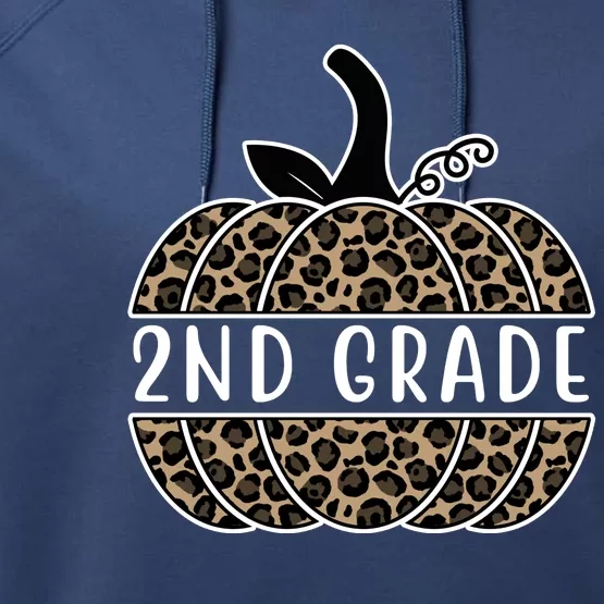 2nd Grade Leopard Pumpkin Performance Fleece Hoodie