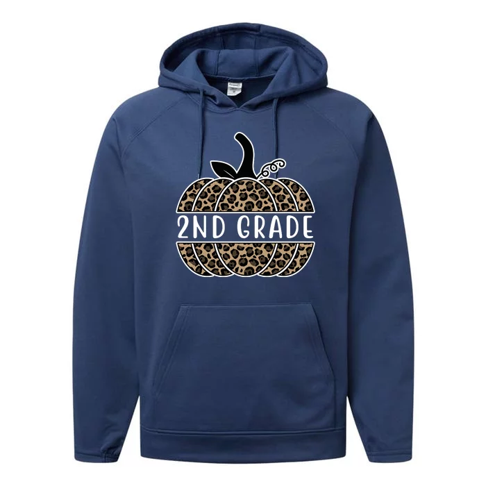 2nd Grade Leopard Pumpkin Performance Fleece Hoodie