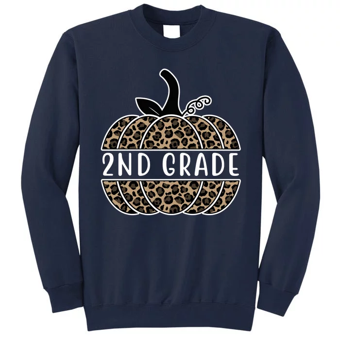 2nd Grade Leopard Pumpkin Tall Sweatshirt