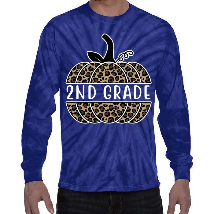 2nd Grade Leopard Pumpkin Tie-Dye Long Sleeve Shirt