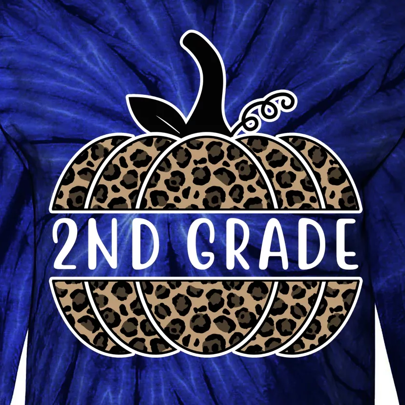 2nd Grade Leopard Pumpkin Tie-Dye Long Sleeve Shirt