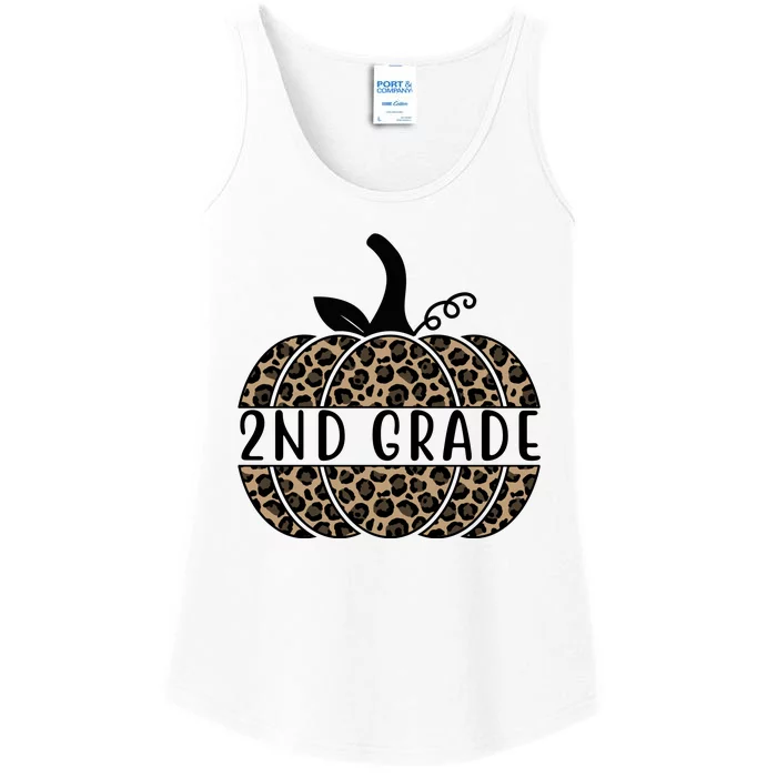 2nd Grade Leopard Pumpkin Ladies Essential Tank