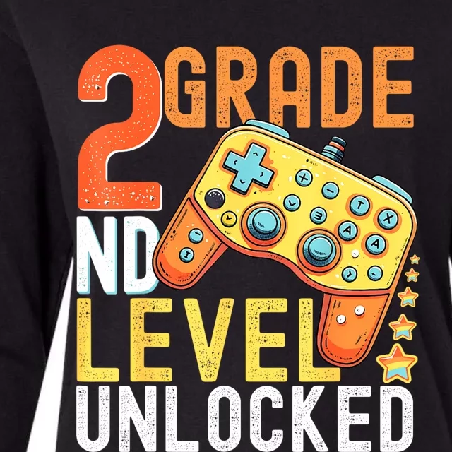 2nd Grade Level Unlocked Video Game Back To School Womens Cotton Relaxed Long Sleeve T-Shirt