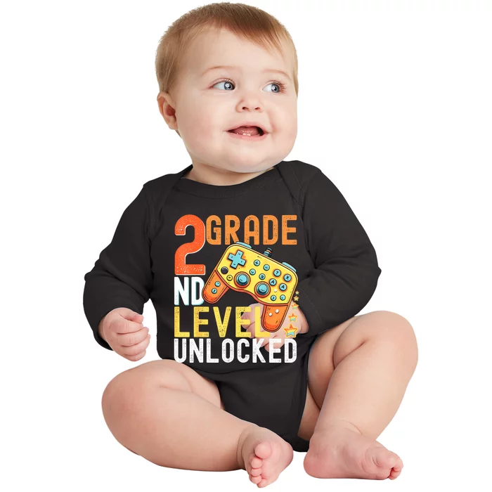 2nd Grade Level Unlocked Video Game Back To School Baby Long Sleeve Bodysuit