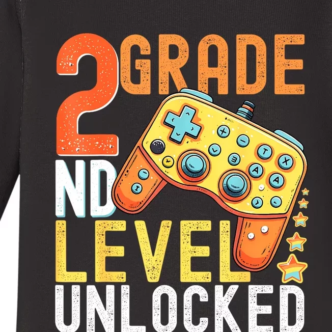 2nd Grade Level Unlocked Video Game Back To School Baby Long Sleeve Bodysuit