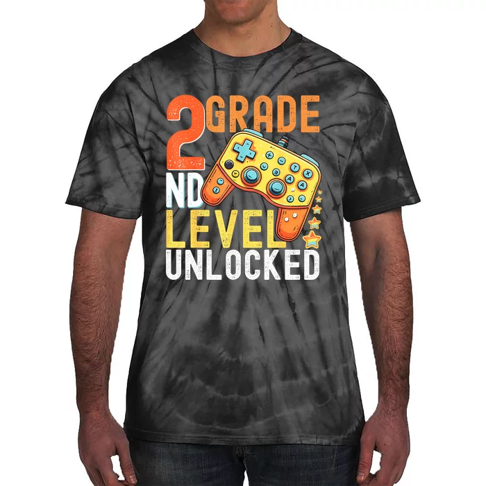 2nd Grade Level Unlocked Video Game Back To School Tie-Dye T-Shirt