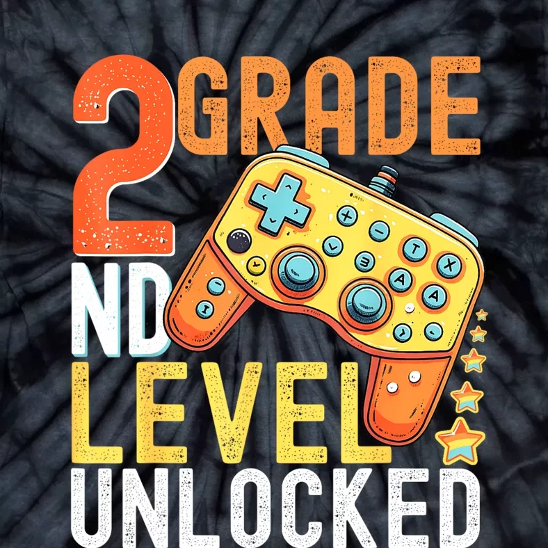 2nd Grade Level Unlocked Video Game Back To School Tie-Dye T-Shirt