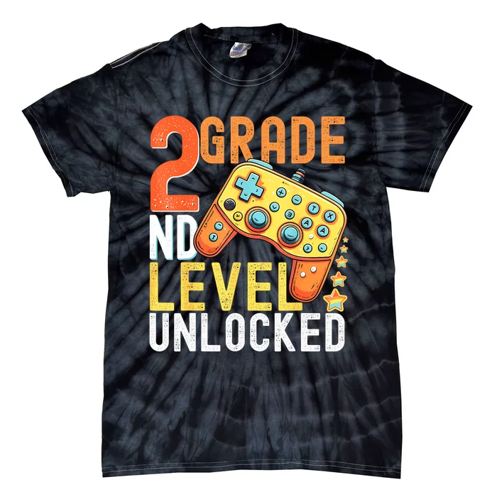 2nd Grade Level Unlocked Video Game Back To School Tie-Dye T-Shirt