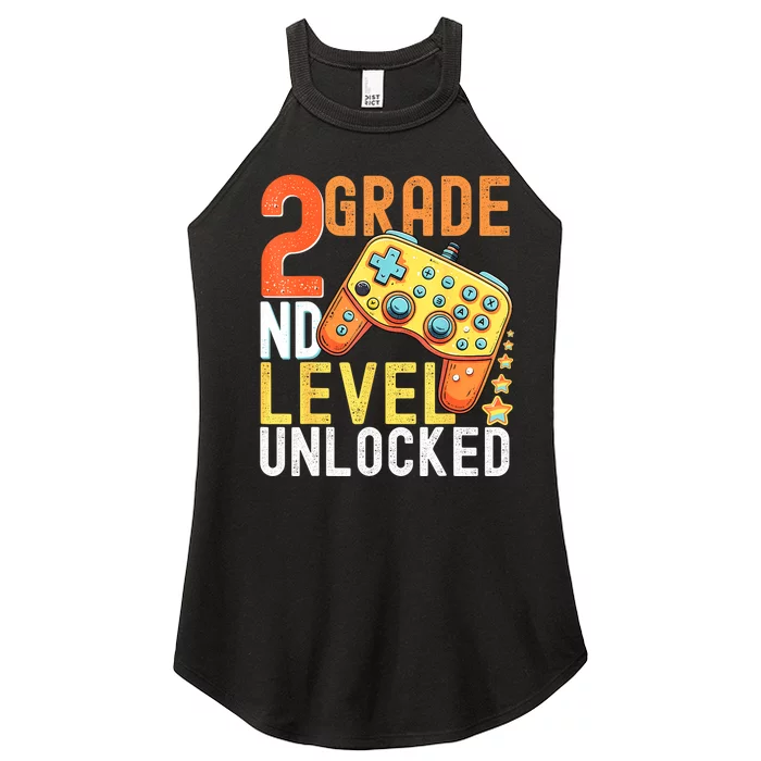 2nd Grade Level Unlocked Video Game Back To School Women’s Perfect Tri Rocker Tank