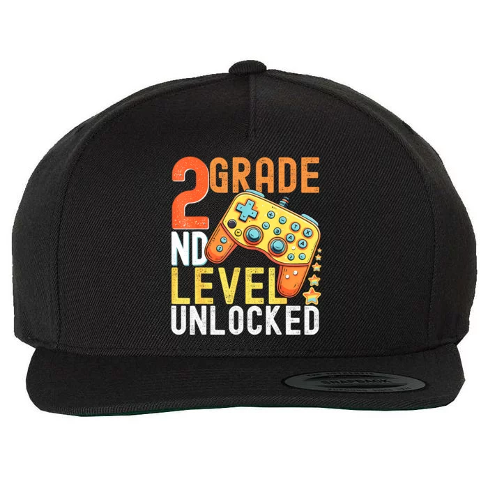 2nd Grade Level Unlocked Video Game Back To School Wool Snapback Cap