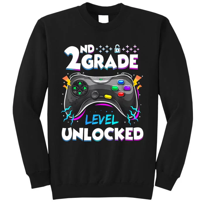 2nd Grade Level Unlocked Back To School First Day Gamer Boy Sweatshirt