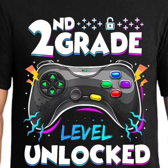 2nd Grade Level Unlocked Back To School First Day Gamer Boy Pajama Set