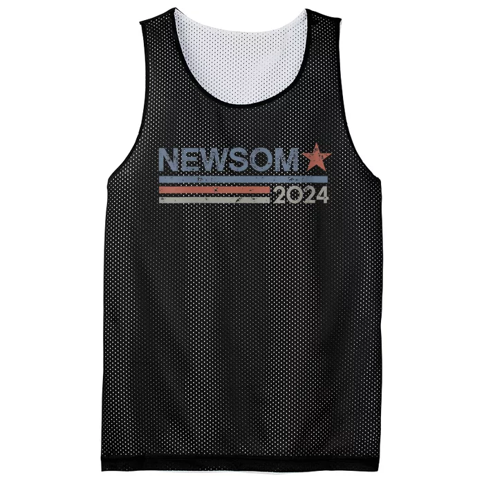 2024 Gavin Newsom For President Retro Vintage Star Stripes Mesh Reversible Basketball Jersey Tank