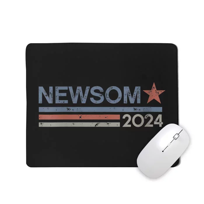 2024 Gavin Newsom For President Retro Vintage Star Stripes Mousepad