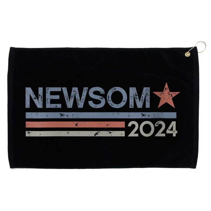 2024 Gavin Newsom For President Retro Vintage Star Stripes Grommeted Golf Towel