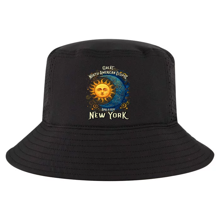 2024 Great North American Eclipse New York Solar Eclipse Path Of Totality Cool Comfort Performance Bucket Hat