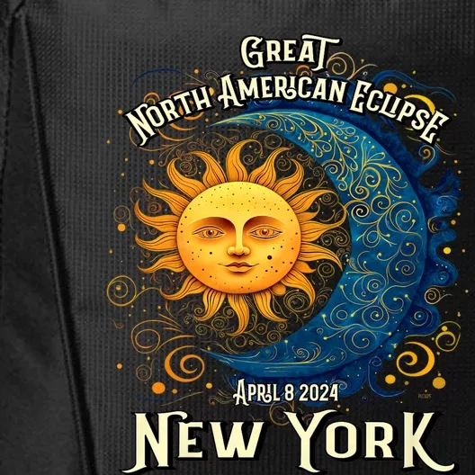 2024 Great North American Eclipse New York Solar Eclipse Path Of Totality City Backpack