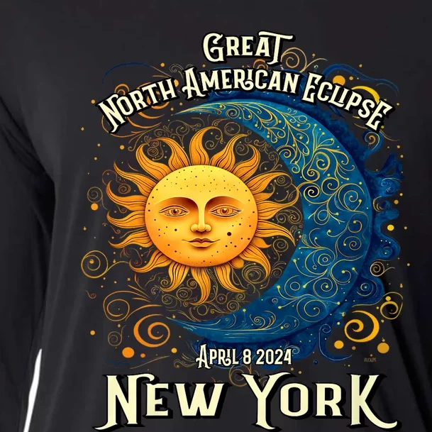 2024 Great North American Eclipse New York Solar Eclipse Path Of Totality Cooling Performance Long Sleeve Crew