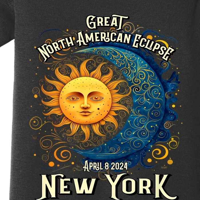 2024 Great North American Eclipse New York Solar Eclipse Path Of Totality Baby Bodysuit