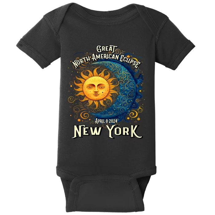 2024 Great North American Eclipse New York Solar Eclipse Path Of Totality Baby Bodysuit