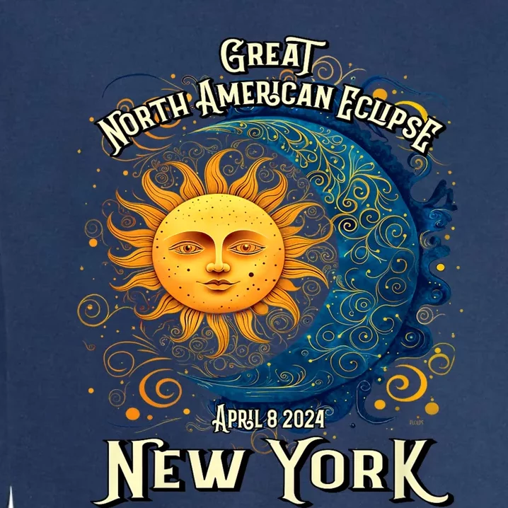 2024 Great North American Eclipse New York Solar Eclipse Path Of Totality Garment-Dyed Sweatshirt