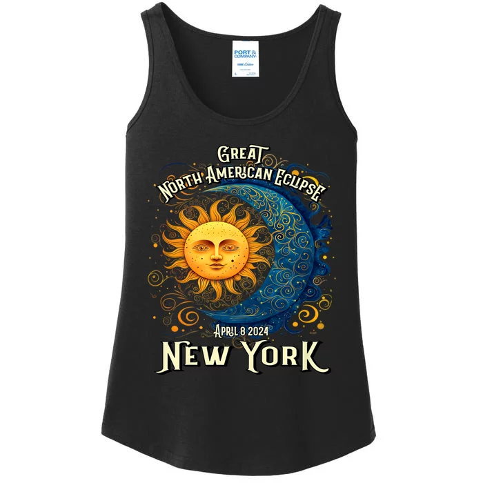 2024 Great North American Eclipse Syracuse New York Total Solar Eclipse Ladies Essential Tank