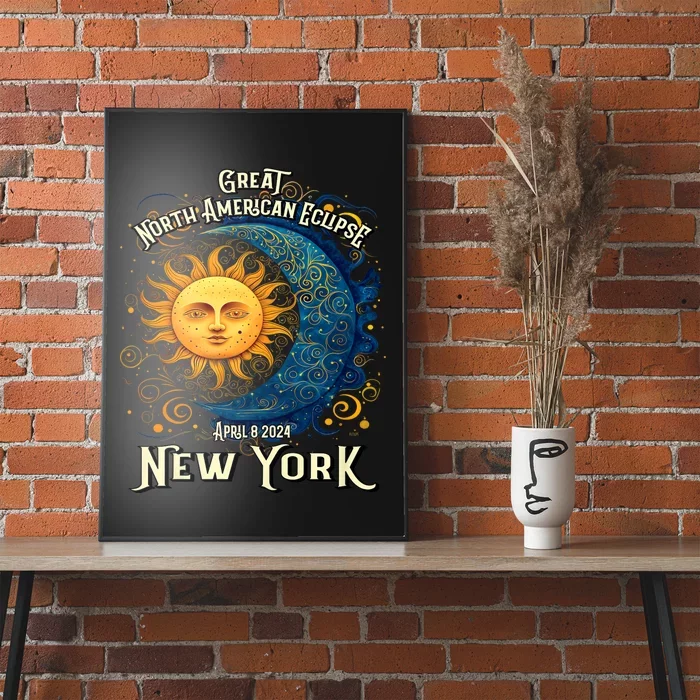 2024 Great North American Eclipse Syracuse New York Total Solar Eclipse Poster