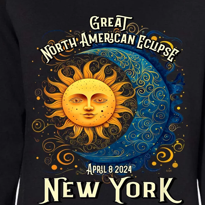 2024 Great North American Eclipse Syracuse New York Total Solar Eclipse Womens California Wash Sweatshirt