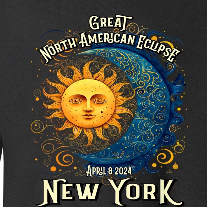 2024 Great North American Eclipse Syracuse New York Total Solar Eclipse Toddler Sweatshirt