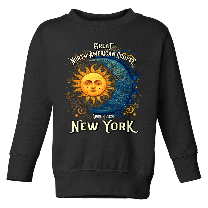 2024 Great North American Eclipse Syracuse New York Total Solar Eclipse Toddler Sweatshirt