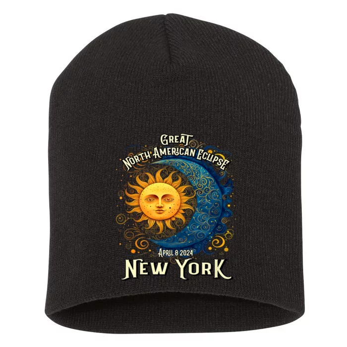 2024 Great North American Eclipse Syracuse New York Total Solar Eclipse Short Acrylic Beanie