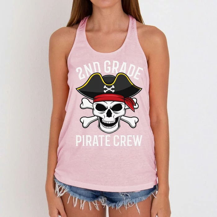 2nd Grade Pirate Crew Halloween Costume Student Teacher Gift Women's Knotted Racerback Tank