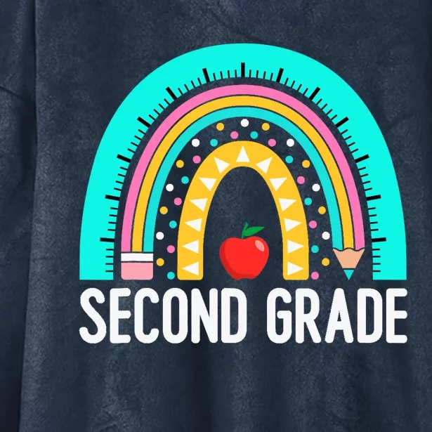 2nd Grade Rainbow Teacher Team Second Grade Squad Girl Boy Hooded Wearable Blanket