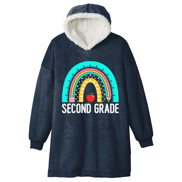 2nd Grade Rainbow Teacher Team Second Grade Squad Girl Boy Hooded Wearable Blanket