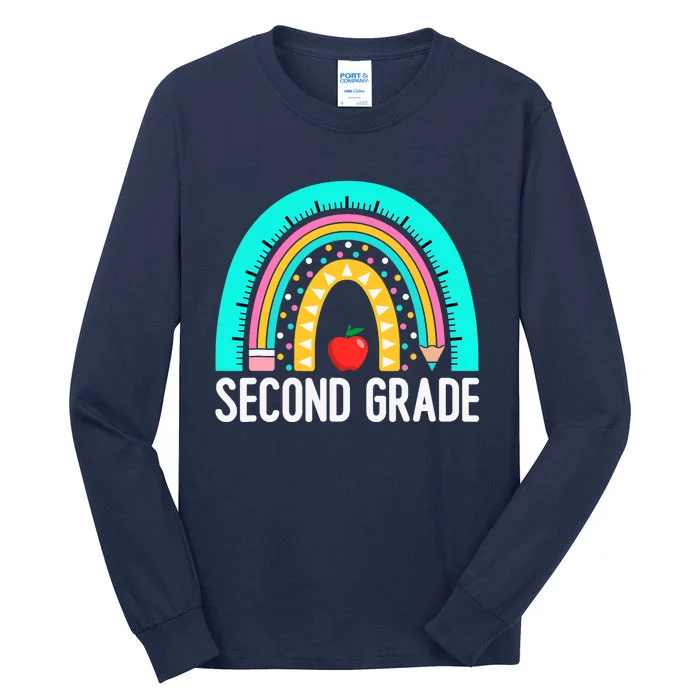 2nd Grade Rainbow Teacher Team Second Grade Squad Girl Boy Tall Long Sleeve T-Shirt