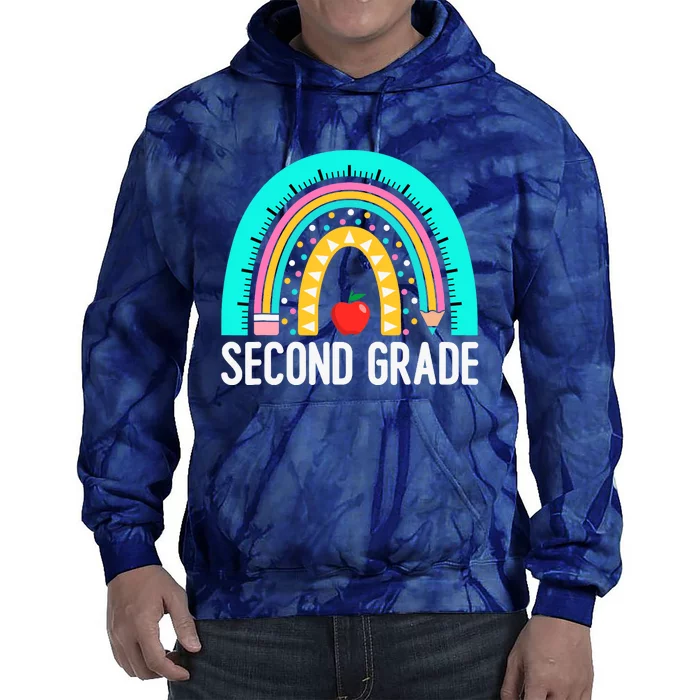 2nd Grade Rainbow Teacher Team Second Grade Squad Girl Boy Tie Dye Hoodie