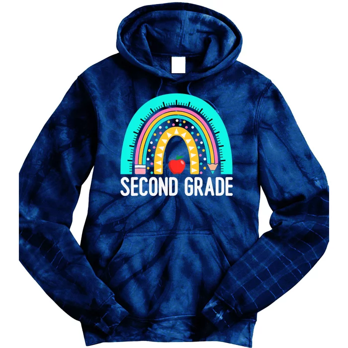 2nd Grade Rainbow Teacher Team Second Grade Squad Girl Boy Tie Dye Hoodie