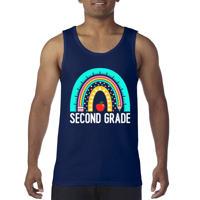 2nd Grade Rainbow Teacher Team Second Grade Squad Girl Boy Tank Top